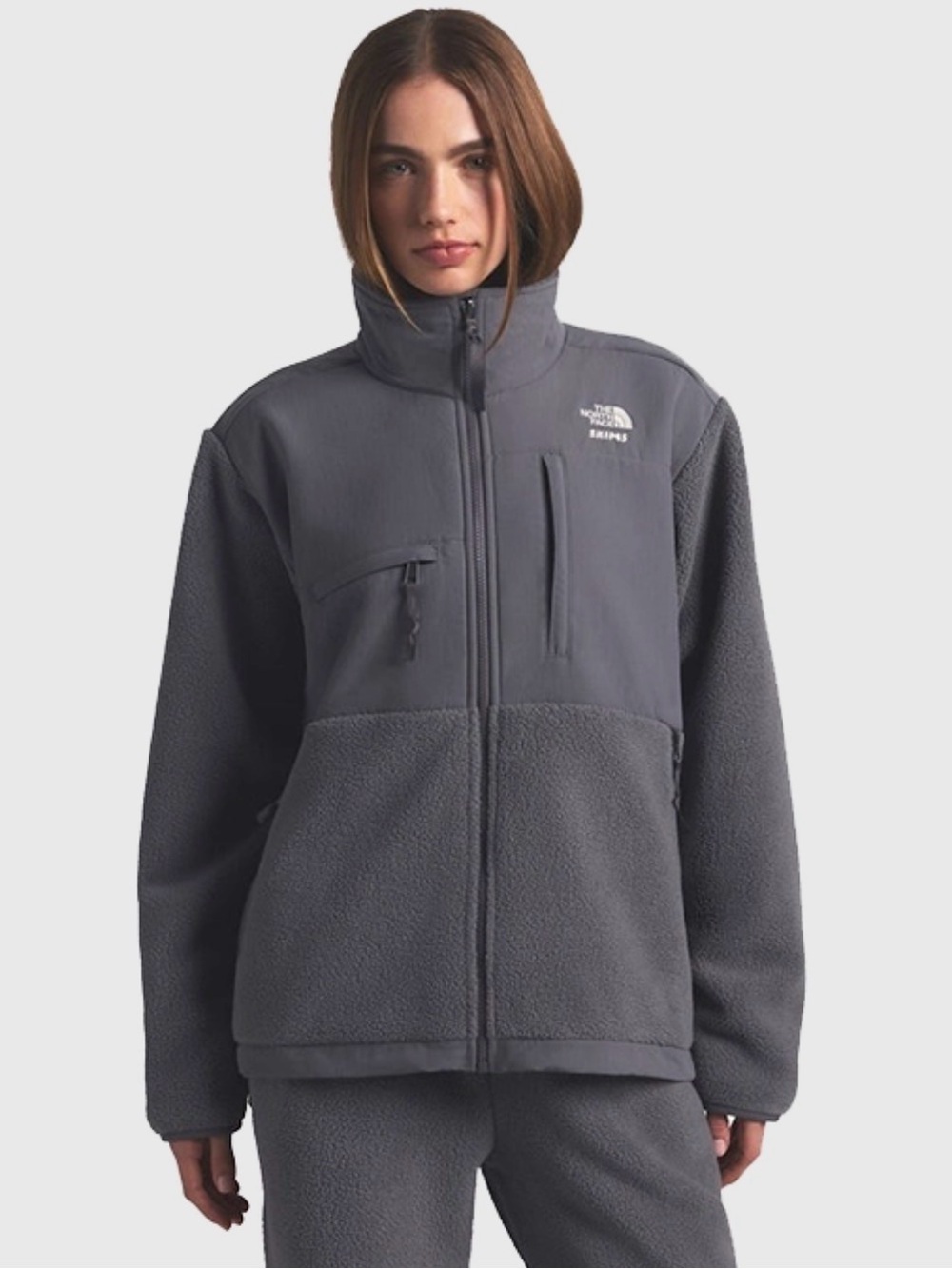 The North Face x SKIMS 1995 Denali Fleece Jacket Gunmetal. Sz XS. New with tag - Picture 1 of 5